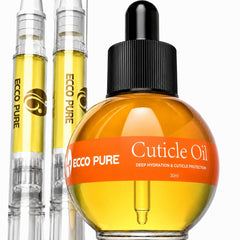 ECCO PURE front packaging showing full cuticle oil set benefit hydration