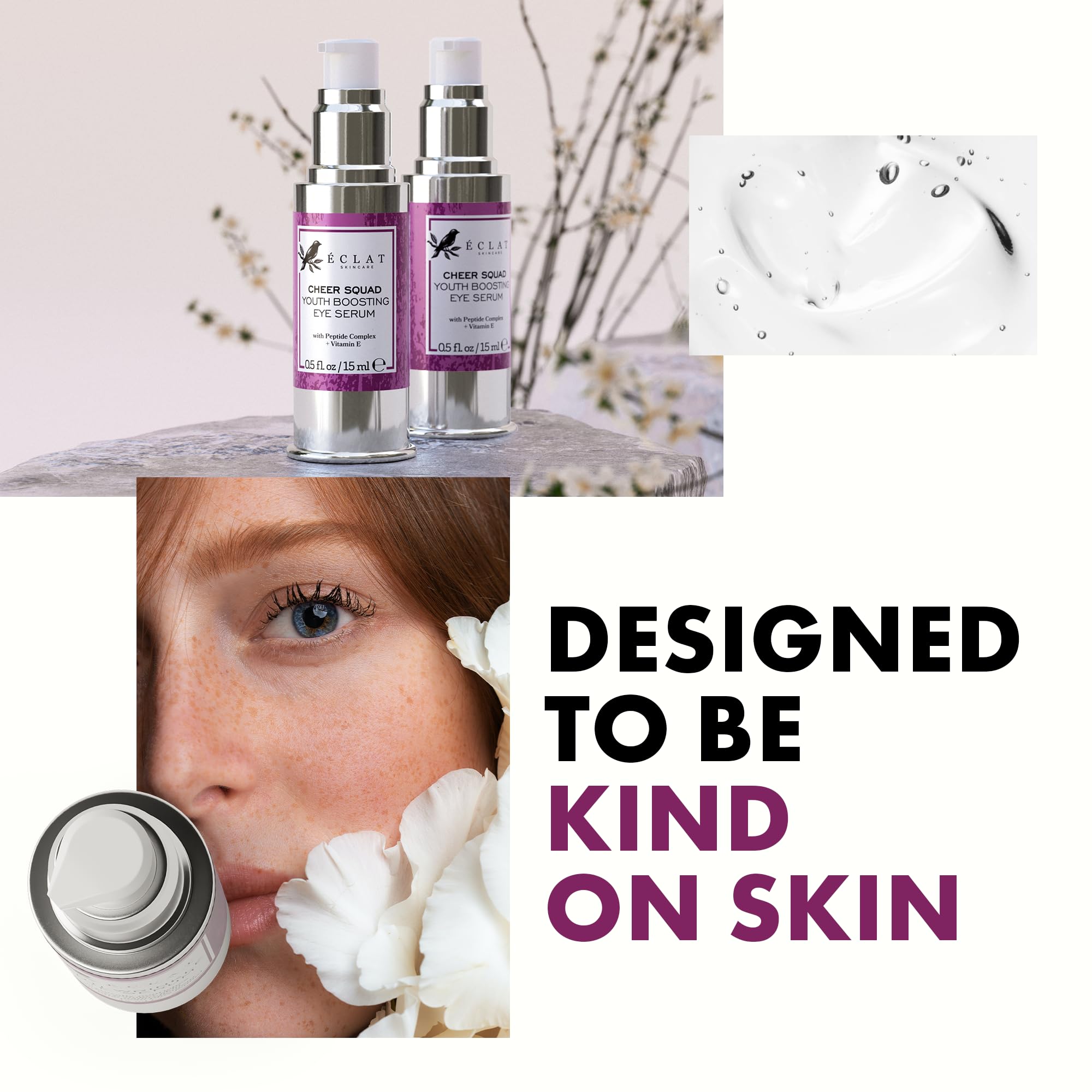 Eclat Skincare pump close-up highlighting precise dispensing and hygienic design