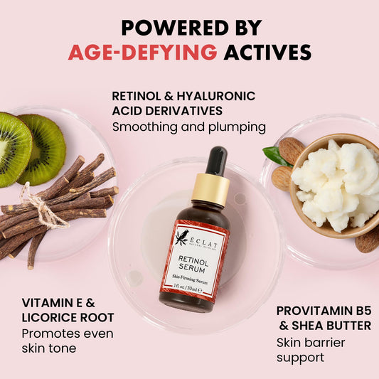 Eclat Skincare dropper releasing serum, highlights controlled application benefit