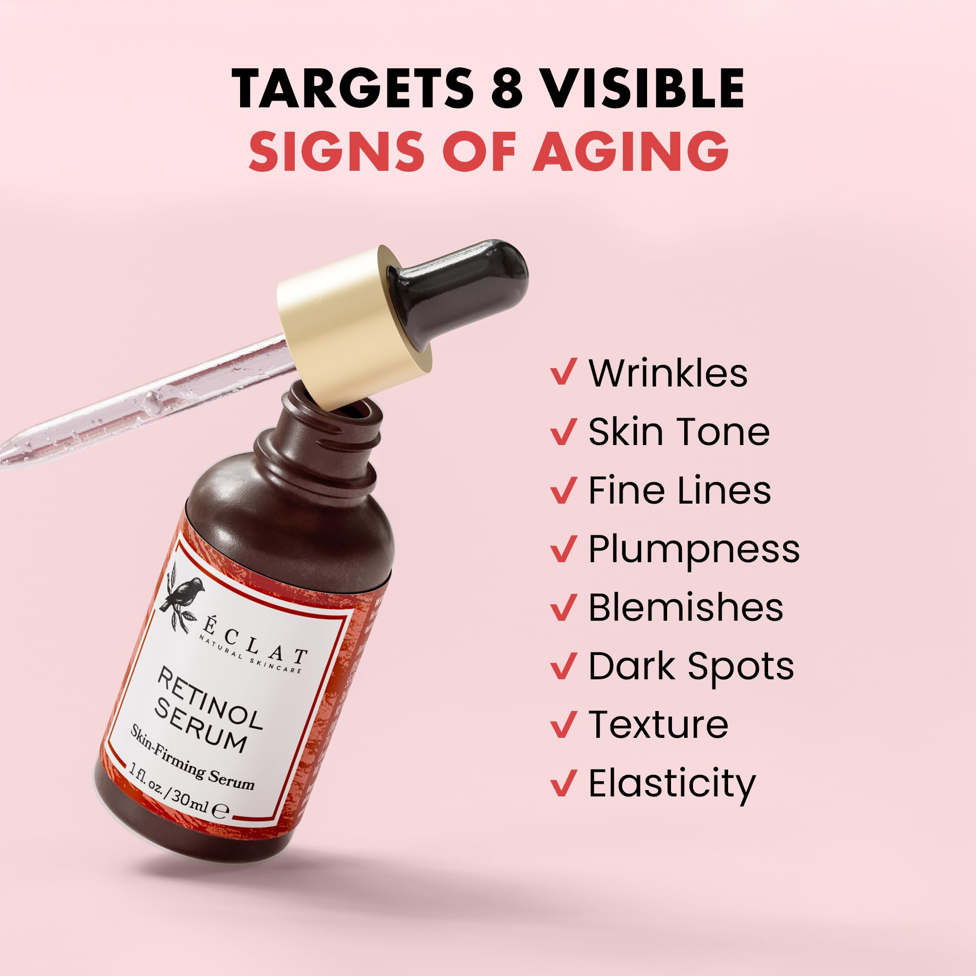Eclat Skincare serum texture on hand, demonstrates lightweight hydrating finish