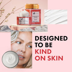 Eclat Skincare after application on cheek showing dewy finish and plumping effect