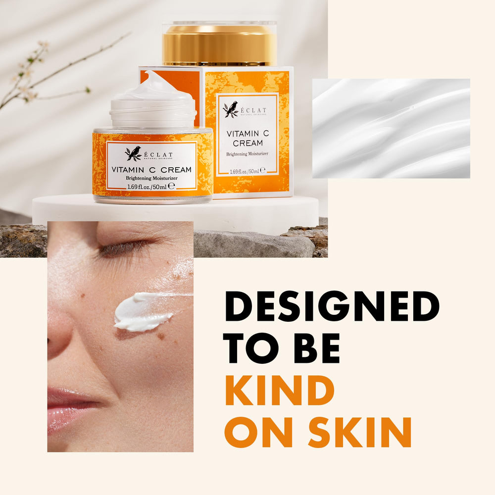 Eclat Skincare label closeup showing ingredient highlights and trust