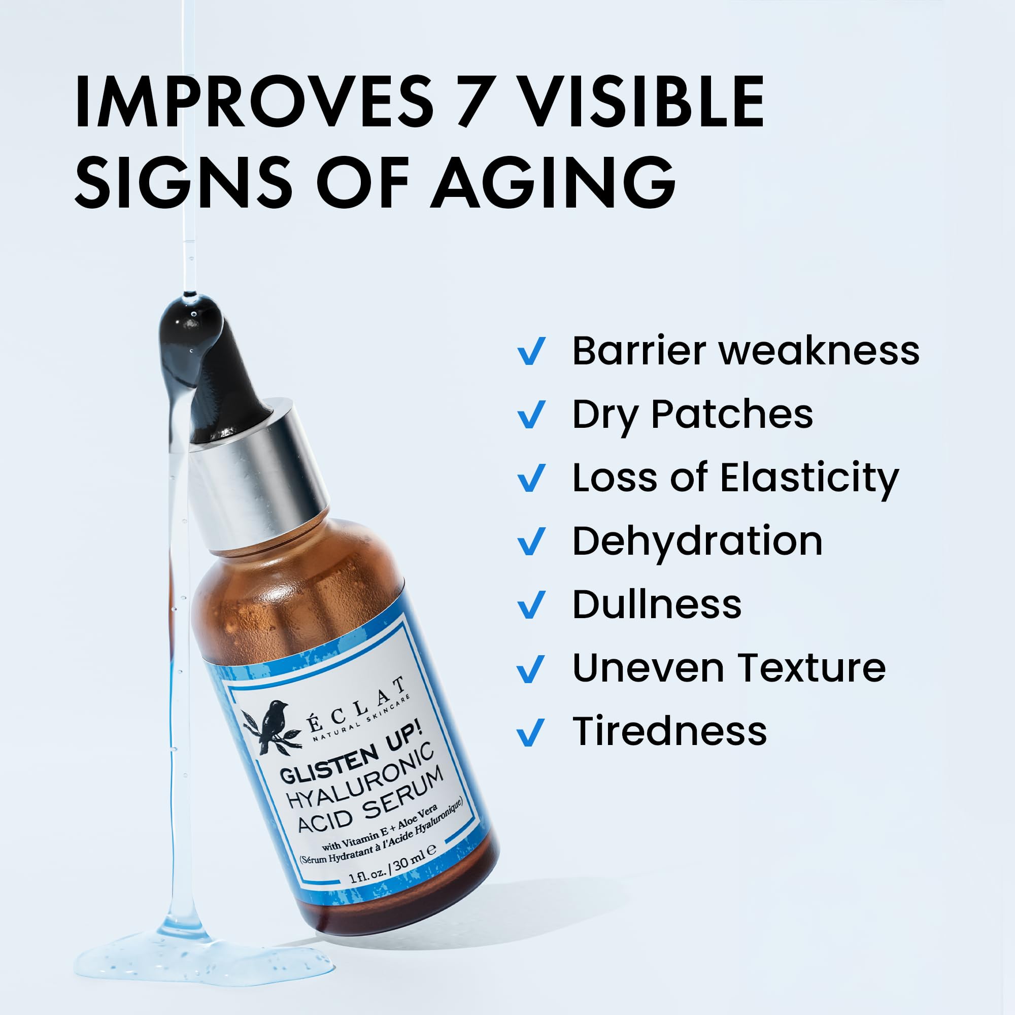 Eclat Skincare close-up of serum texture for smooth absorption
