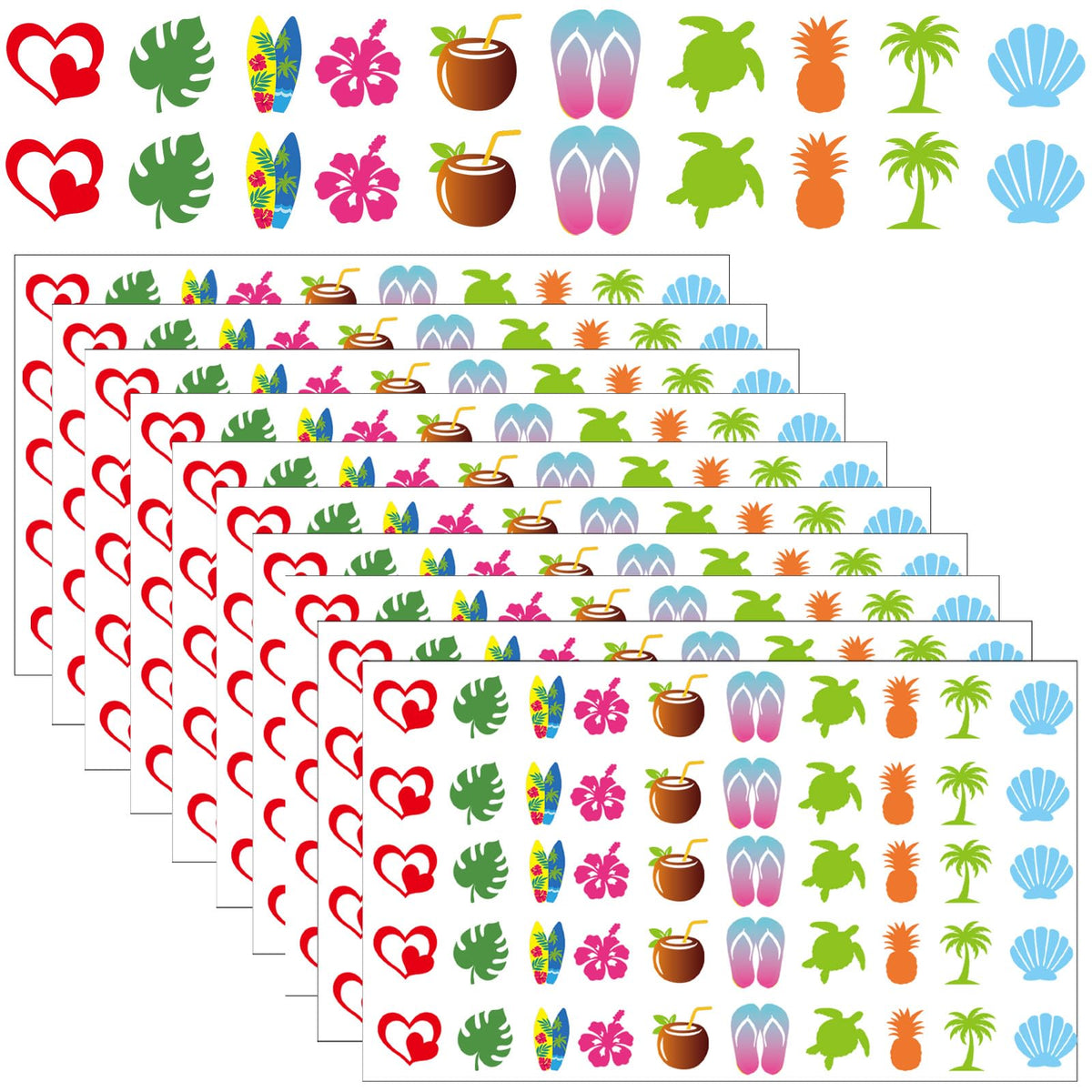 Eclazul front packaging showing 500-piece tropical tanning stickers and value pack benefit