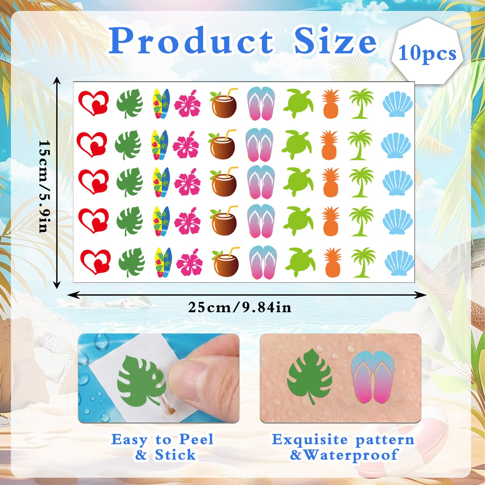 Eclazul close-up of sheet patterns highlighting colorful hibiscus and seashell designs