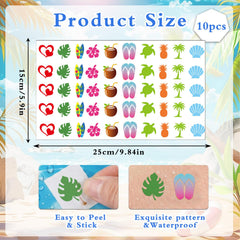 Eclazul close-up of sheet patterns highlighting colorful hibiscus and seashell designs
