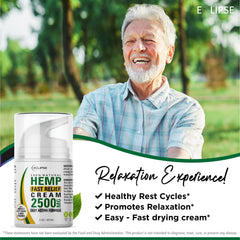 Eclipse Hemp cream applied on hand demonstrating quick rub-in and non-greasy feel