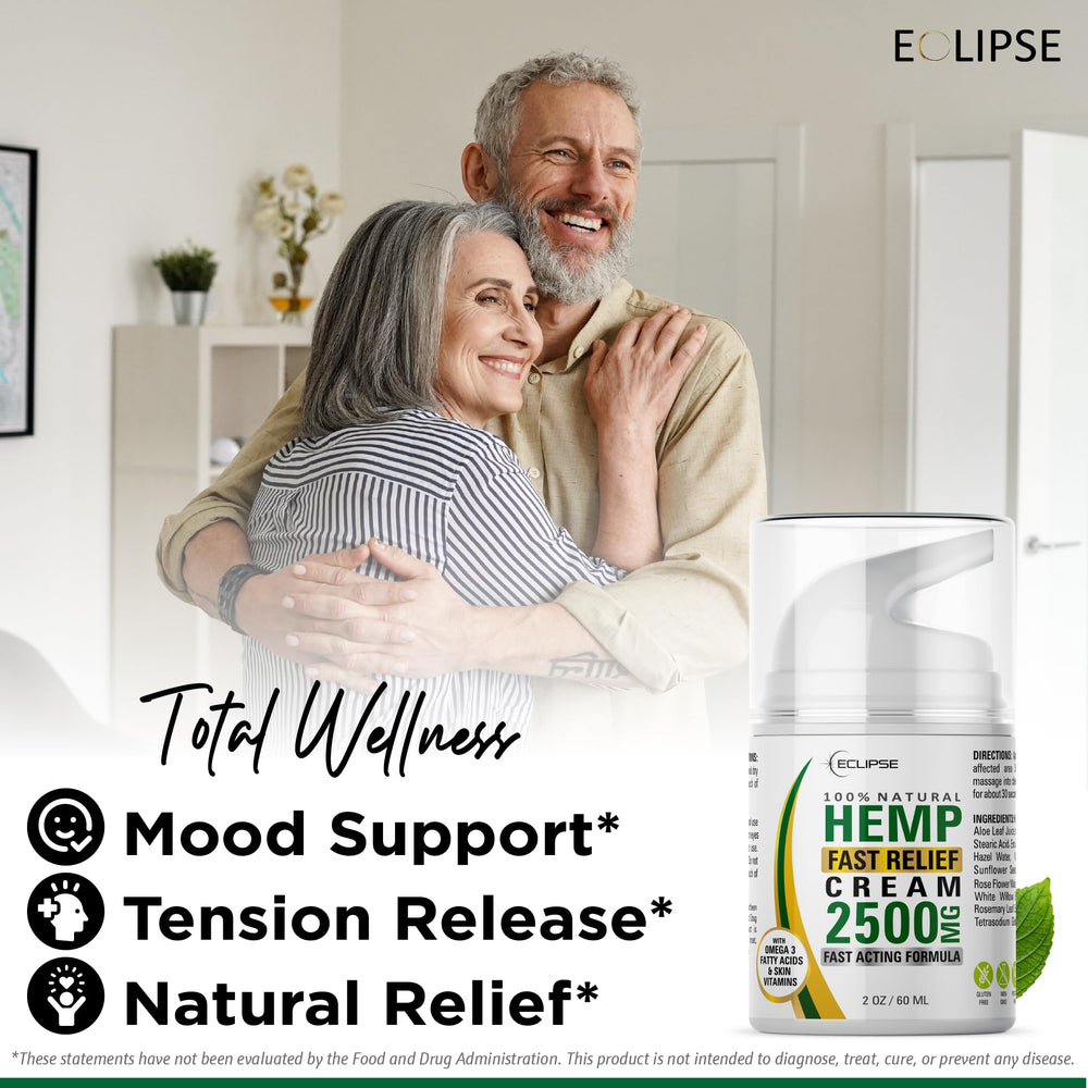 Eclipse Hemp cream open jar showing smooth texture for easy absorption