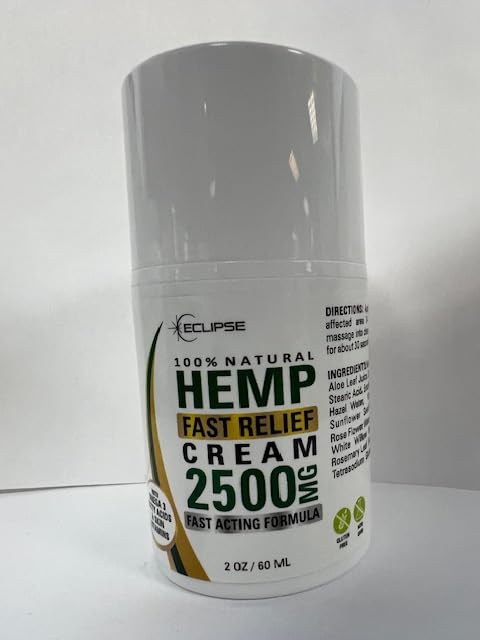 Eclipse Hemp cream beside a coin to show 4 oz jar scale for accurate sizing