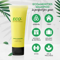 ECO amenities shampoo lather texture on hand, gentle cleansing visible