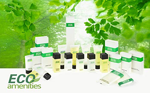 ECO amenities tube inside travel toiletry bag, ready for trips