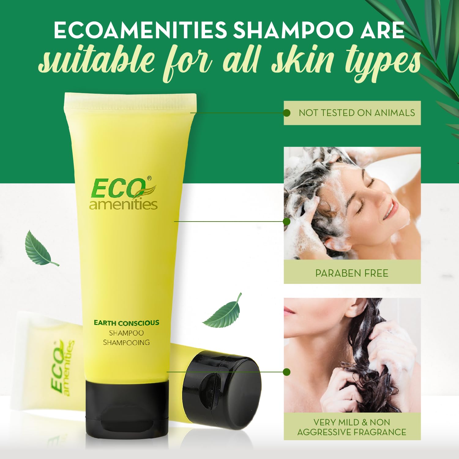 ECO amenities tubes neatly lined in tray, efficient bulk storage solution