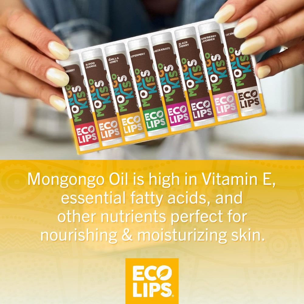 Eco Lips eight tubes neatly arranged demonstrating value pack convenience benefit