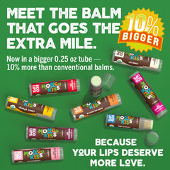Eco Lips balm texture swiped on hand demonstrating moisturizing finish