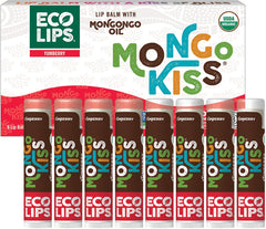 Eco Lips front packaging showing 8-pack yumberry lip balms and eco box benefit gifting