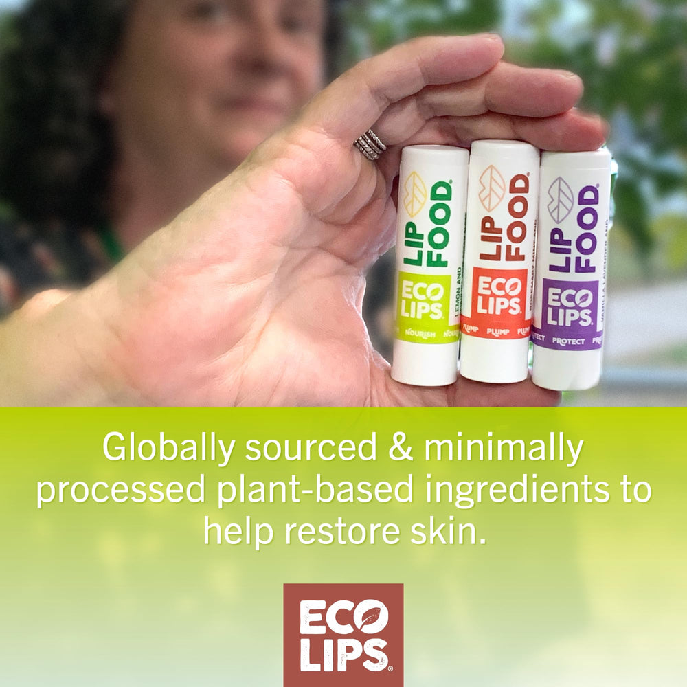 Eco Lips Nourish close-up displaying texture and lemon-spirulina benefit