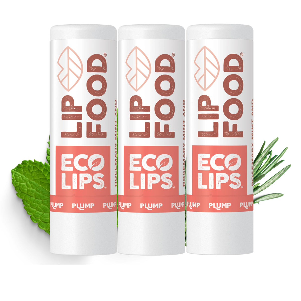 Eco Lips Rosemary Mint front view showing clean organic packaging and product name