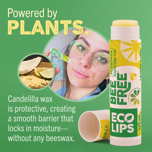 Eco Lips single tube close-up revealing balm tip and smooth glide for easy application