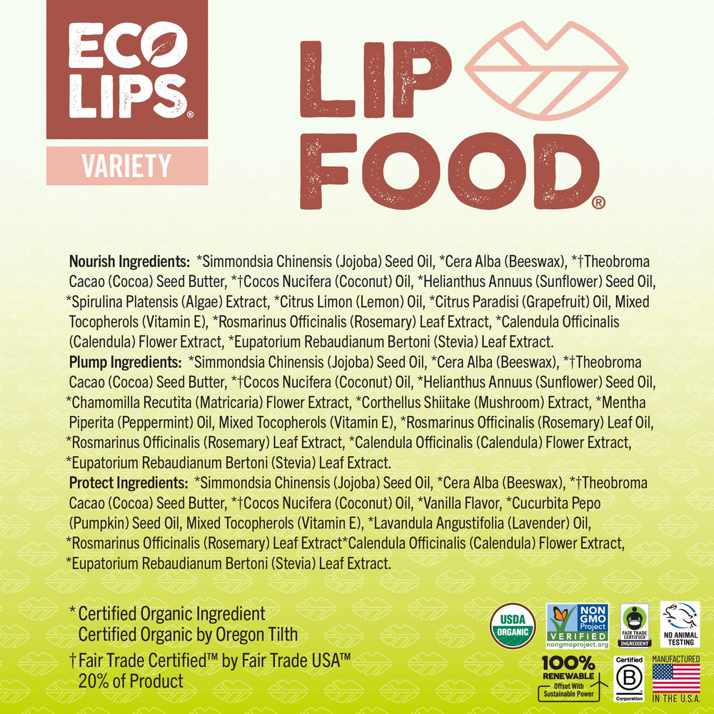 Eco Lips texture swatches on hand showing smooth hydrating finish