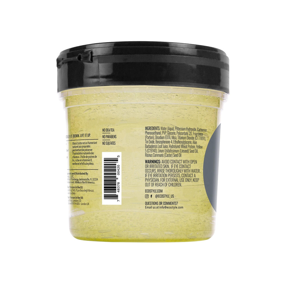 Eco Style jar open showing glossy gel texture for easy application