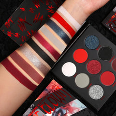 ecofavor front view of nine-shade palette showing color range and portability