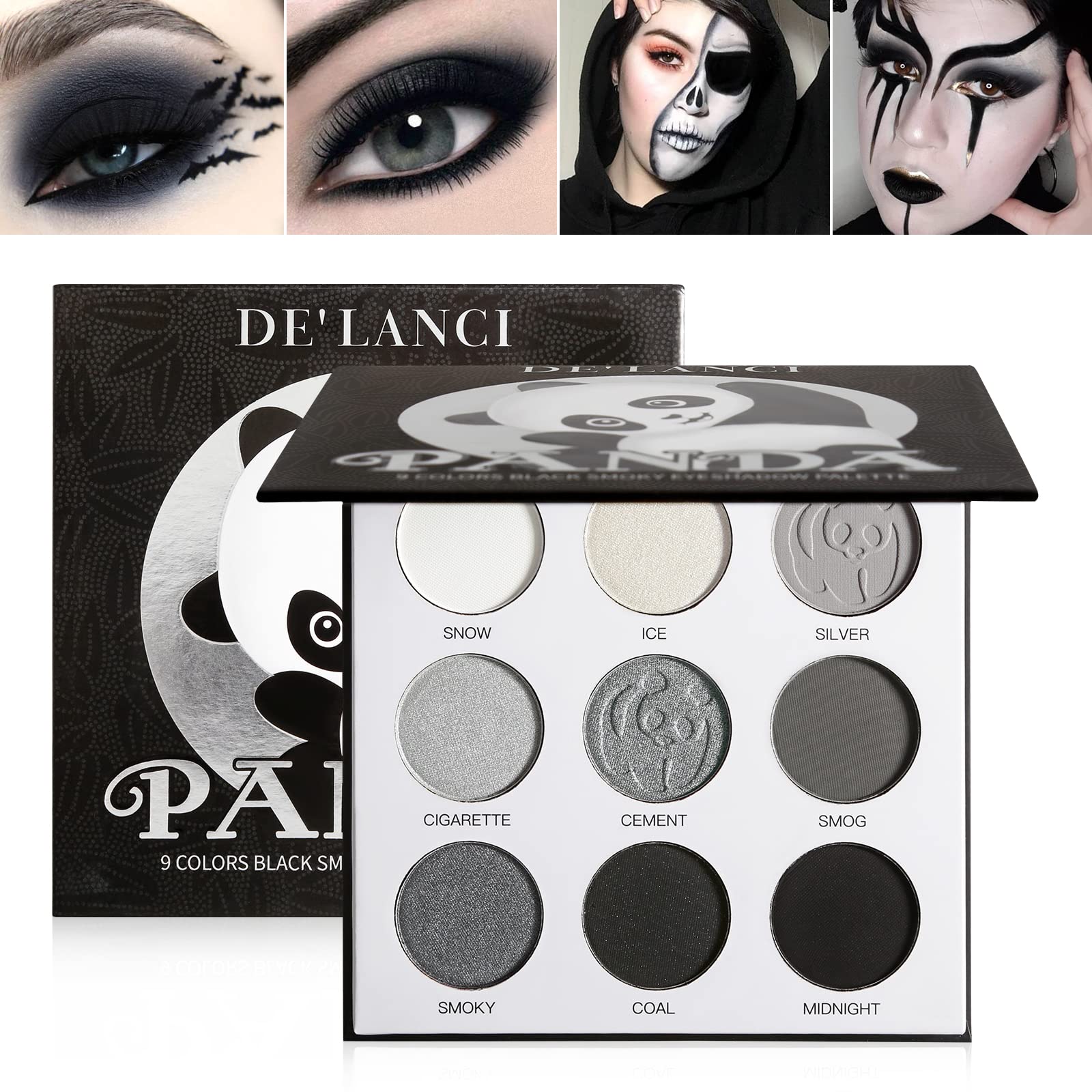 ecofavor palette front view showing nine black grey shades and portable design benefit