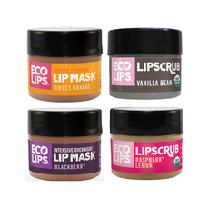 Eco Lips front packaging showing scrub and mask, soothing and natural hydration