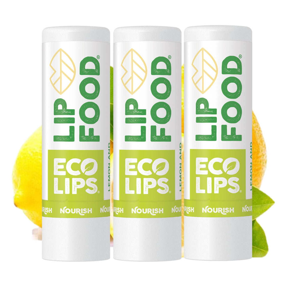 Eco Lips front packaging showing lemon spirulina and organic seal benefits