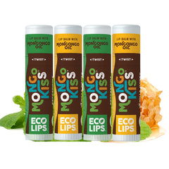 Eco Lips tube front packaging showing peppermint vanilla honey and USDA Organic
