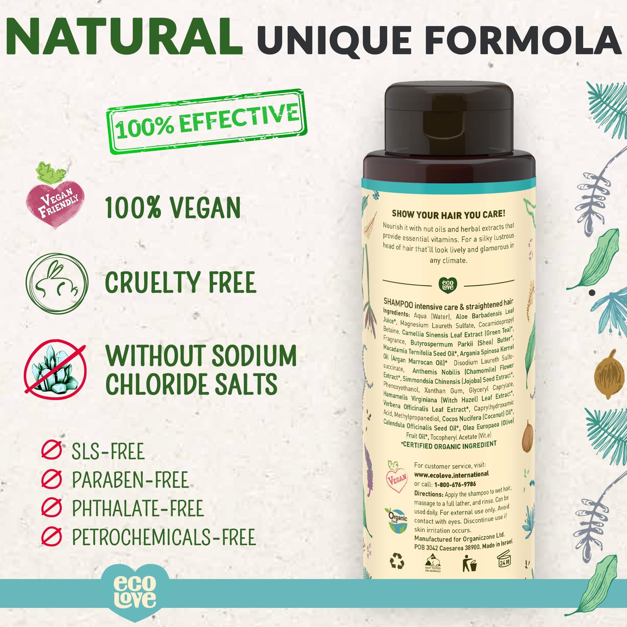 ecoLove back label closeup showing ingredient list and certifications