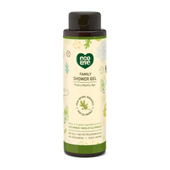 ecoLove front bottle view showing label and 17.6 oz size, clear product identity benefit