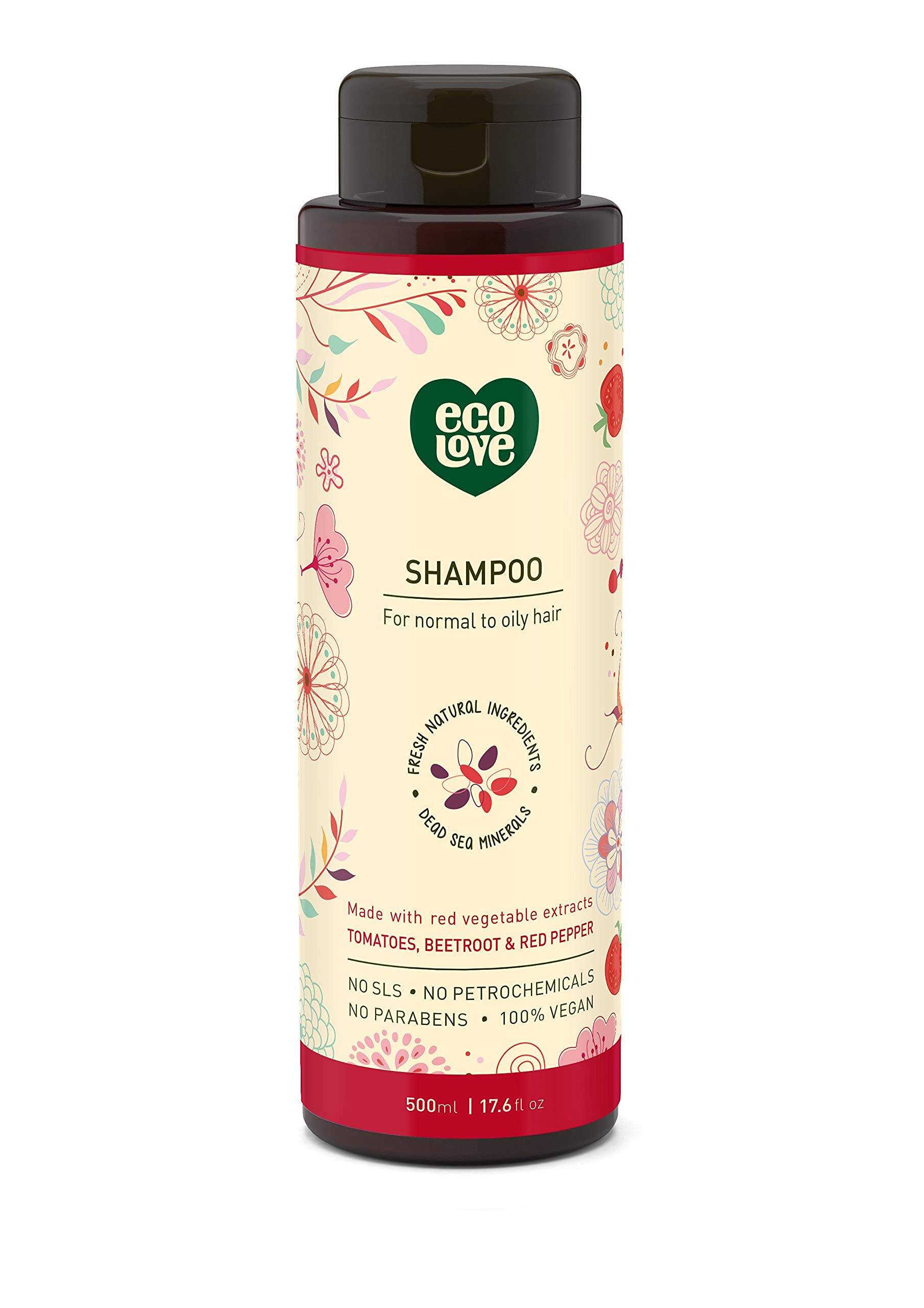 ecoLove front packaging showing bottle and red collection benefits