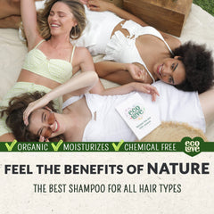ecoLove organic cucumber and herbs display emphasizing natural extract benefits