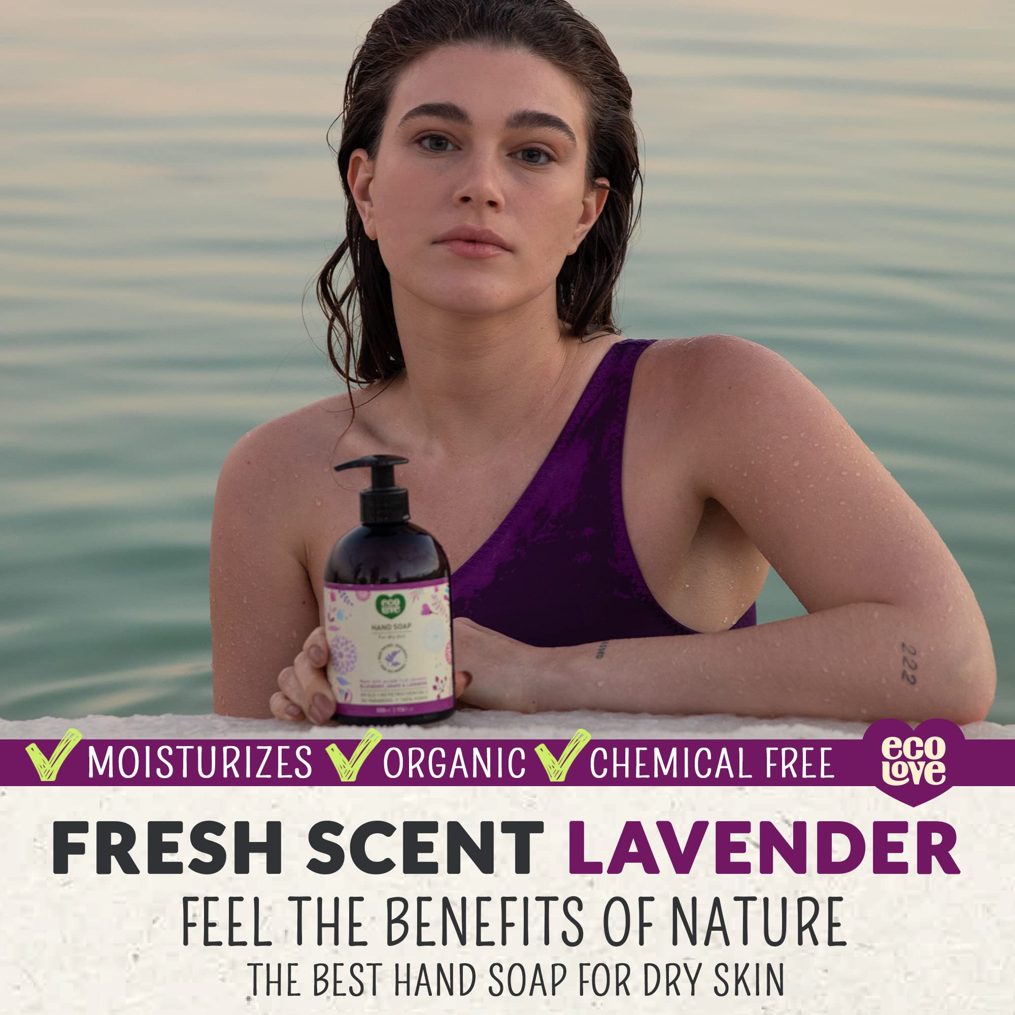 ecoLove label detail listing natural ingredients and benefits