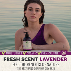 ecoLove label detail listing natural ingredients and benefits