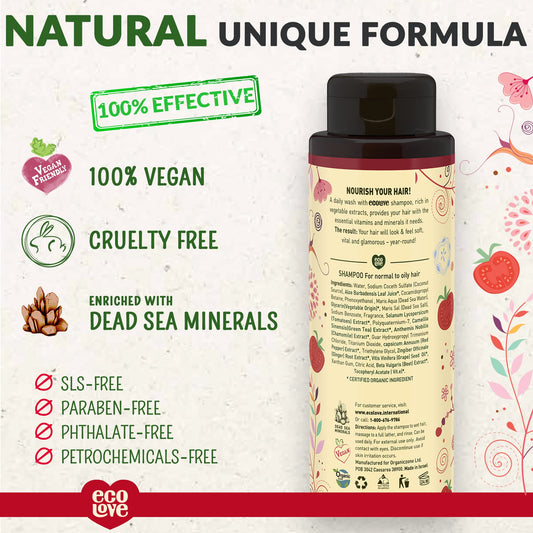 ecoLove label close-up listing organic tomato and beet extracts