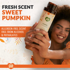 ecoLove shampoo placed by bathtub suggesting a calming citrus-scented benefit