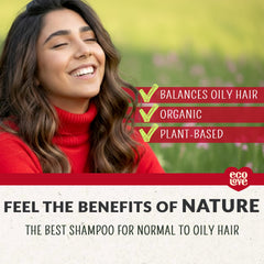 ecoLove shampoo lather texture demonstrating gentle cleansing
