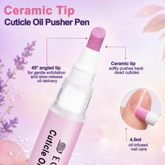 Econail peach brush-tip applying oil evenly for fast hydration