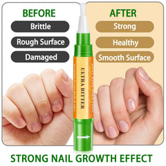 Econail bottle next to coin scale showing compact, travel-friendly size