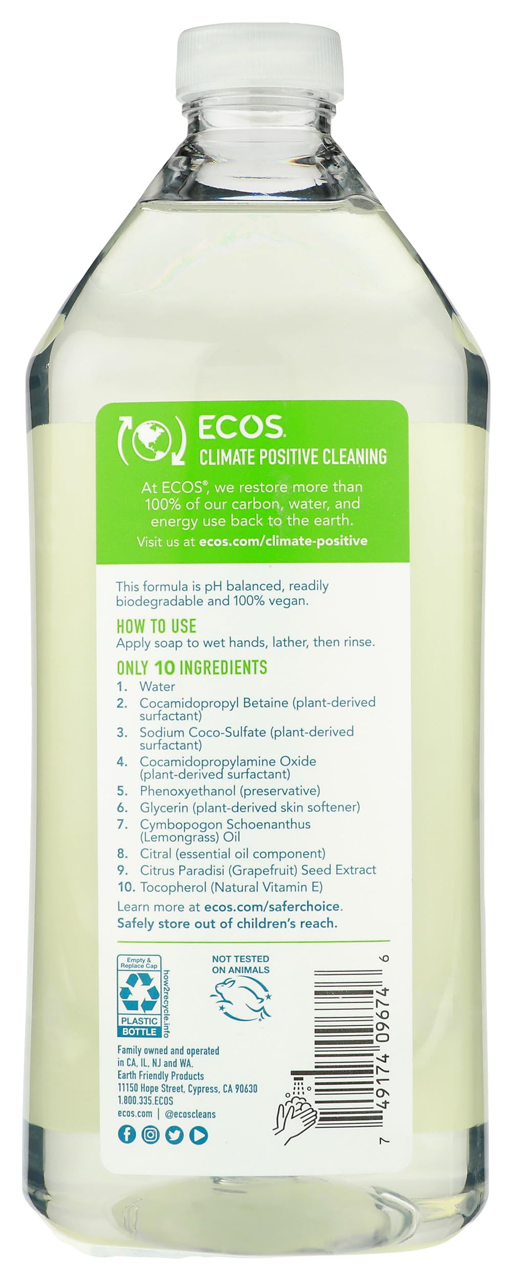 ECOS pump closeup highlighting spill-free dispensing and convenience