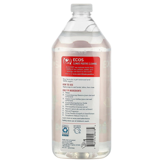 Earth Friendly Products ECOS refill being poured into dispenser for easy refill