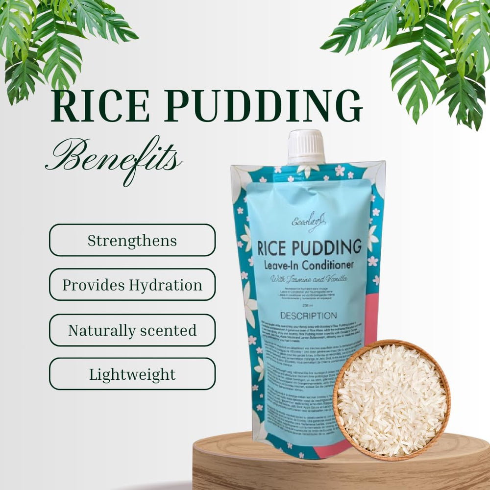 Ecoslay Rice Pudding applied to curly hair demonstrating detangling and frizz control