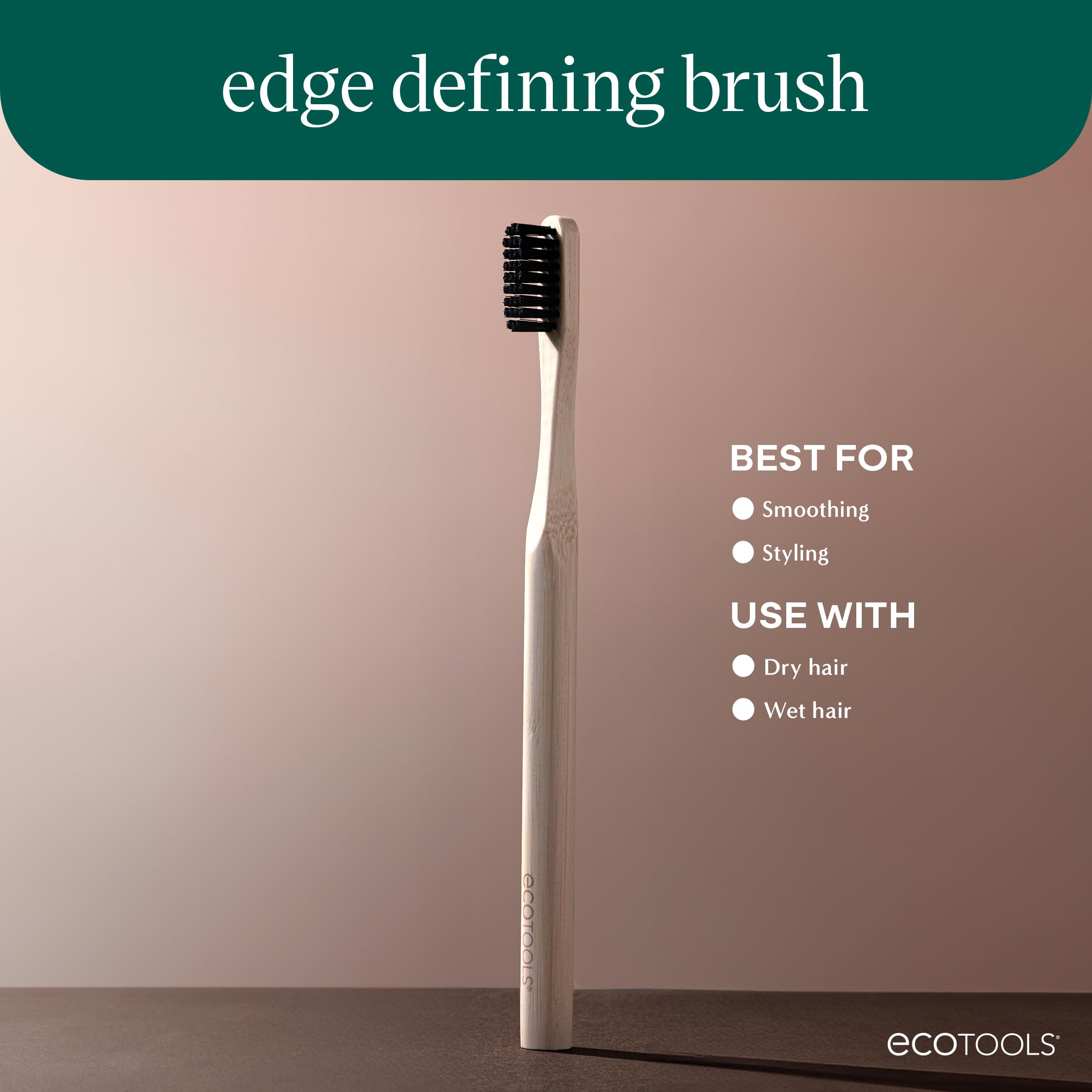 EcoTools bamboo handle detail with no-slip grip for comfortable control