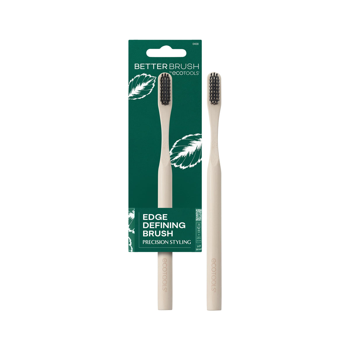 EcoTools front view of small edge defining brush for precise styling