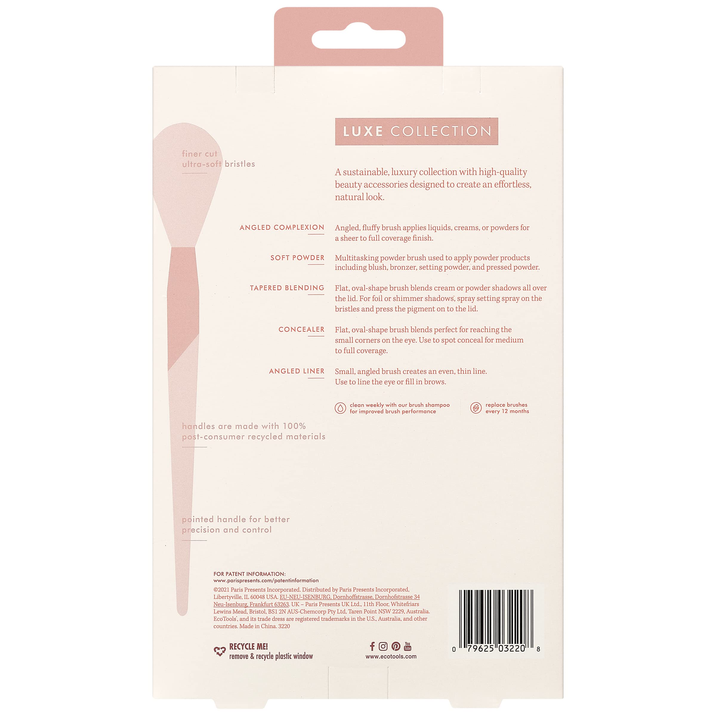 EcoTools brushes with setting spray mist to intensify pigment and shimmer