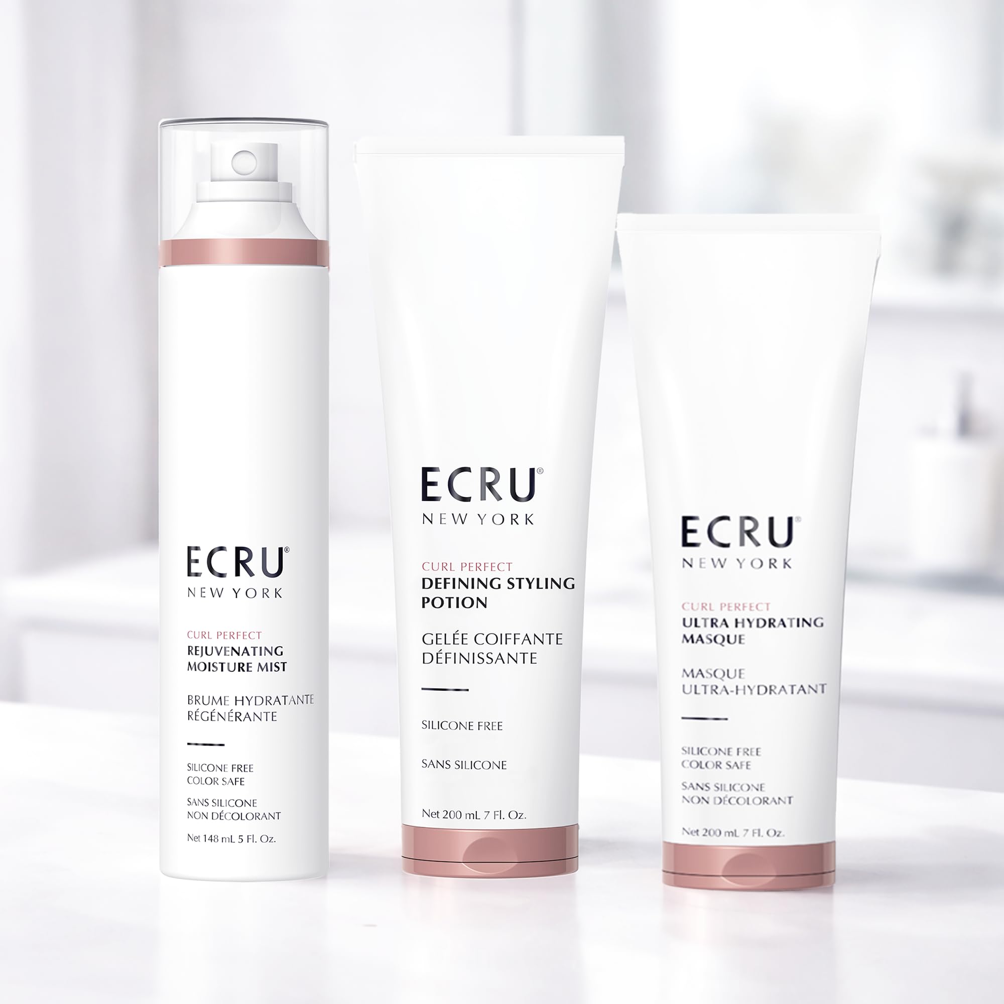 Ecru New York bottle on bathroom shelf suggesting daily routine