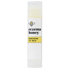 ECZEMA HONEY front view of twist-up lip balm shows clear branding and easy use