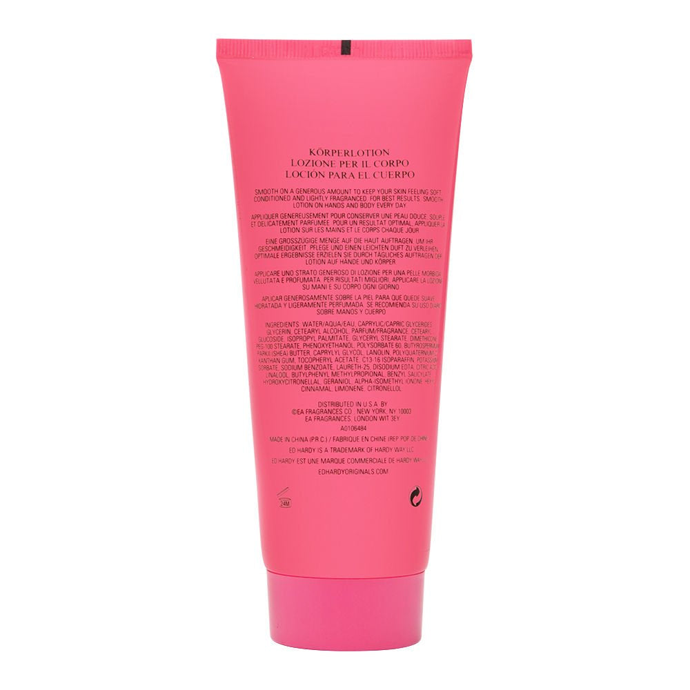 ED HARDY close-up of lotion texture on hand highlighting smooth moisturization benefit