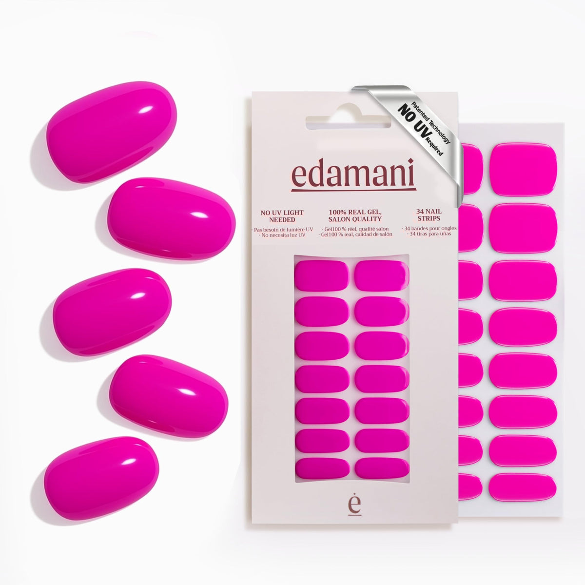 edamani Carnival front packaging showing 34-piece kit and bright colors for quick salon results